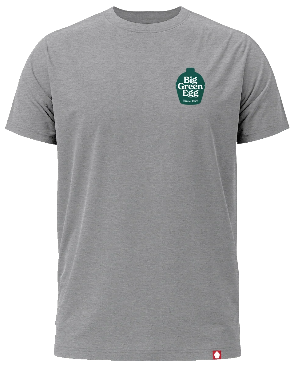 Big Green Egg Mens Gray T-Shirt - BGE Logo - Small - Image 2